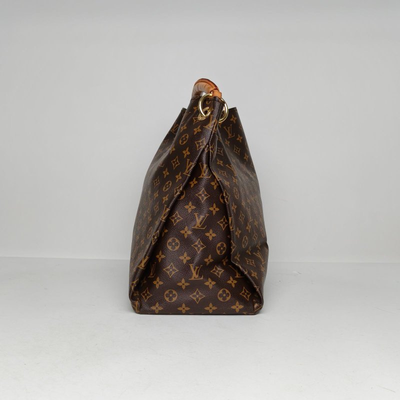 LOUIS VUITTON Artsy中號41老花PVC金扣2009肩背包-1