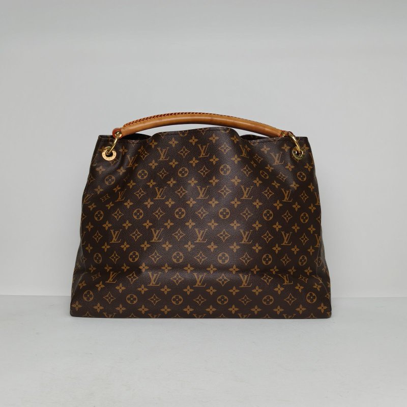 LOUIS VUITTON Artsy中號41老花PVC金扣2009肩背包-2