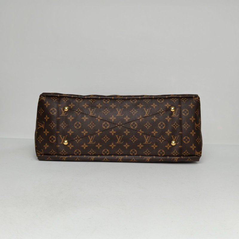 LOUIS VUITTON Artsy中號41老花PVC金扣2009肩背包-4