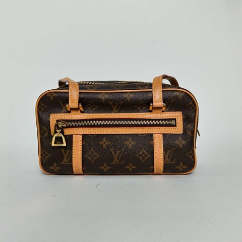 LOUIS VUITTON CITÉ矩形手袋老花PVC金扣晶片肩背包