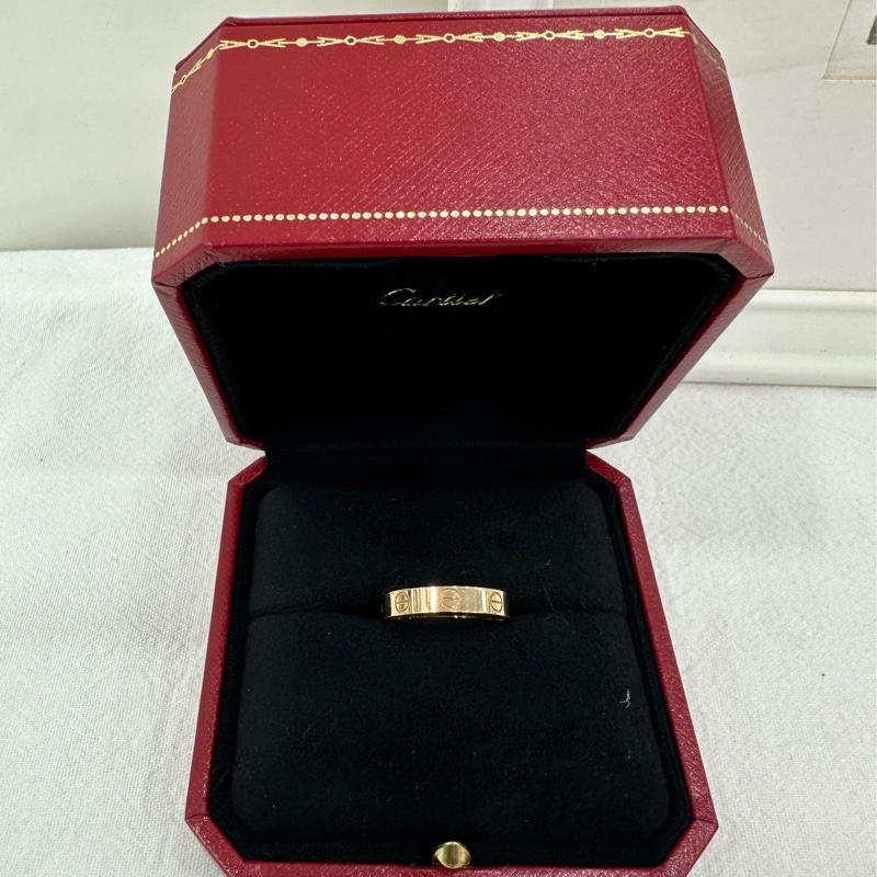 Cartier 卡地亞C de Cartier系列Logo字母 戒指53碼 18k玫瑰金戒指，19年證書-1