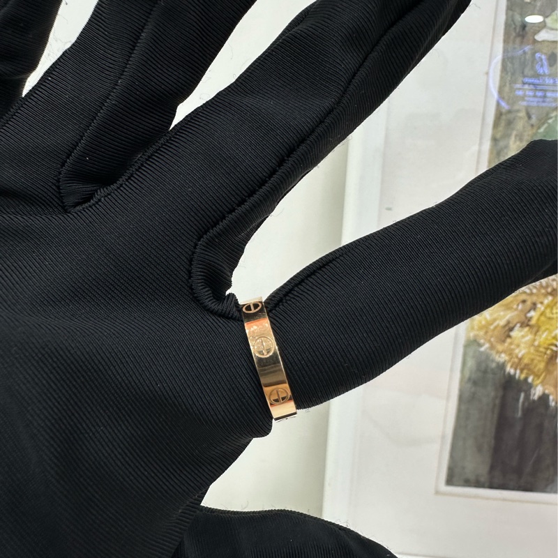 Cartier 卡地亞C de Cartier系列Logo字母 戒指53碼 18k玫瑰金戒指，19年證書-2