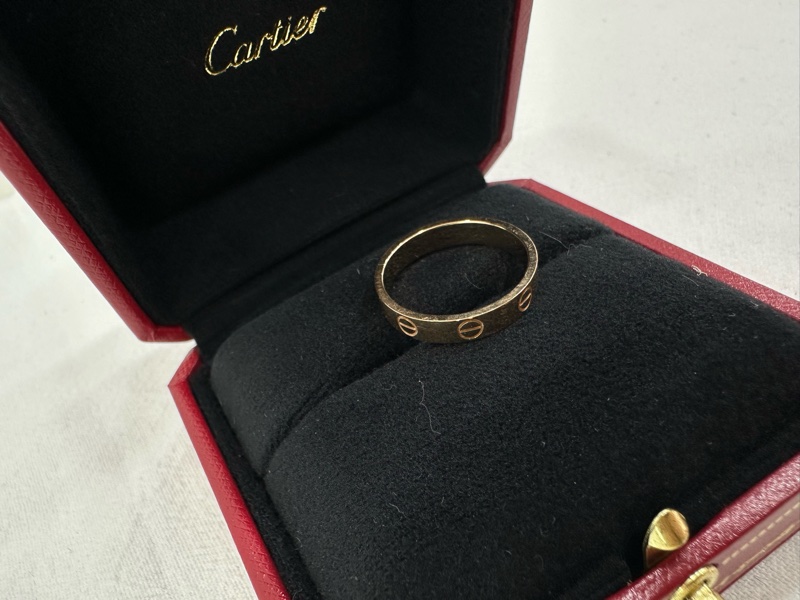 Cartier 卡地亞C de Cartier系列Logo字母 戒指53碼 18k玫瑰金戒指，19年證書-3