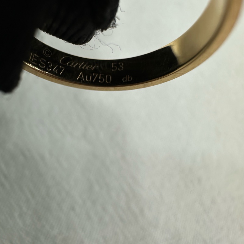 Cartier 卡地亞C de Cartier系列Logo字母 戒指53碼 18k玫瑰金戒指，19年證書-4