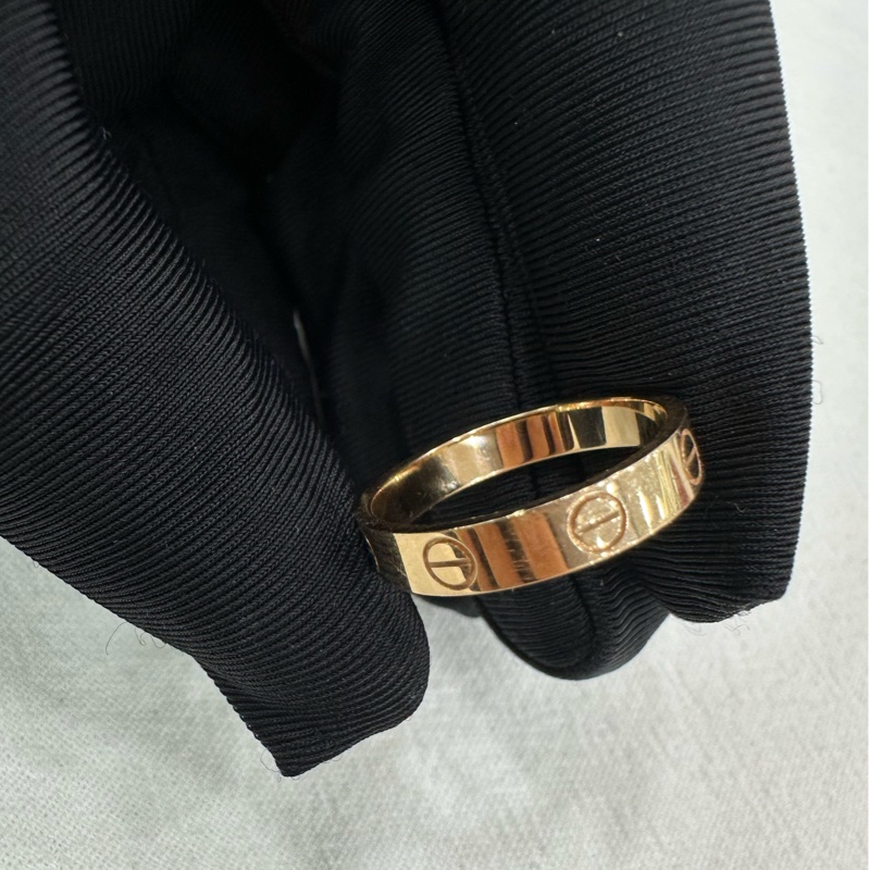 Cartier 卡地亞C de Cartier系列Logo字母 戒指53碼 18k玫瑰金戒指，19年證書-5