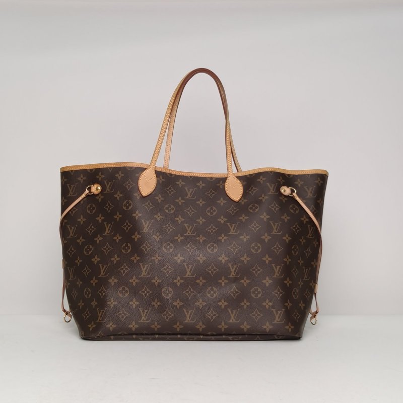 LOUIS VUITTON Neverfull大號39配子袋米色內裏老花PVC金扣2019肩背包-0