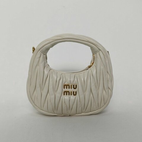 MIU MIU 白色羊皮miumiuhobomini手提斜跨包肩背包