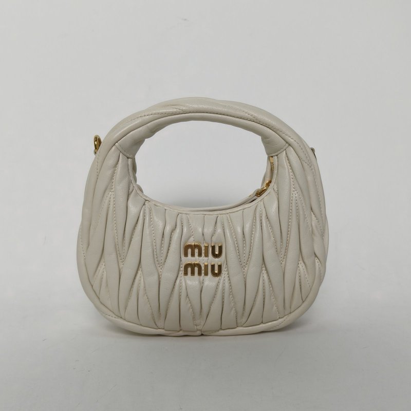 MIU MIU 白色羊皮miumiuhobomini手提斜跨包肩背包-0