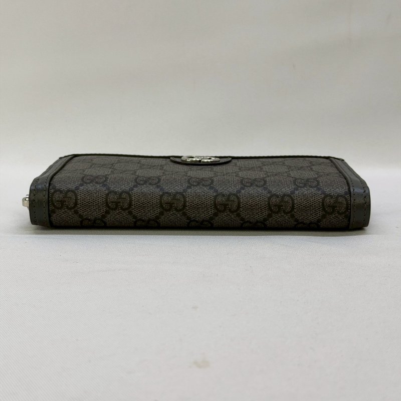 GUCCI 黑灰帆布拉鍊長夾-8