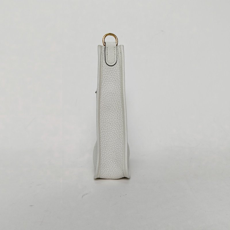HERMES EvelyneMini160U新白色TC皮B刻金扣肩背包-1
