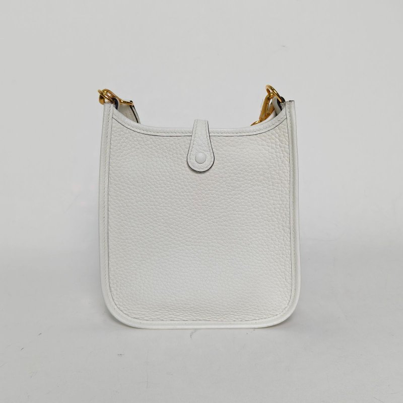 HERMES EvelyneMini160U新白色TC皮B刻金扣肩背包-2