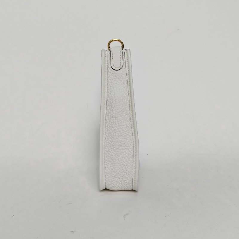 HERMES EvelyneMini160U新白色TC皮B刻金扣肩背包-3