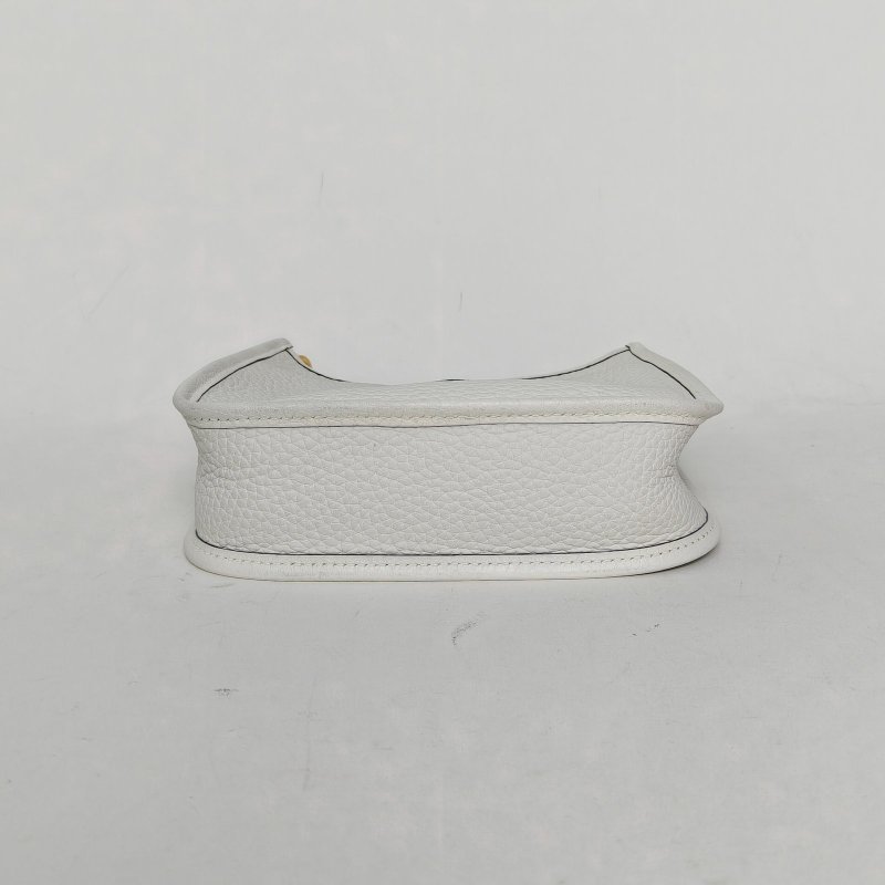 HERMES EvelyneMini160U新白色TC皮B刻金扣肩背包-4