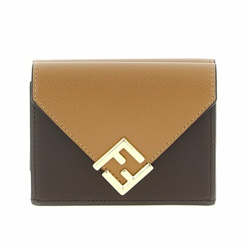 【FENDI 芬迪】Medium FF Diamonds Trifold 三摺疊 零錢包 卡夾 短夾 皮夾 棕色 8M0480ALV4F1UJ9