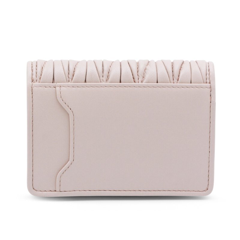 【MIU MIU】Matelasse 納帕軟皮 皮夾 卡夾 錢包 卡片套 粉紅色 5MC103-2