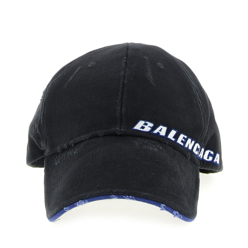 【Balenciaga 巴黎世家】Tilted Typo Cap 仿舊 棒球帽 鴨舌帽 帽子 黑色 854036410B21000-0