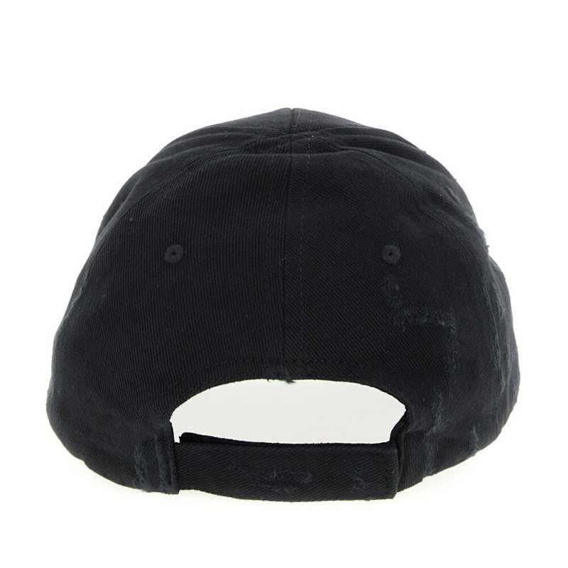 【Balenciaga 巴黎世家】Tilted Typo Cap 仿舊 棒球帽 鴨舌帽 帽子 黑色 854036410B21000-2