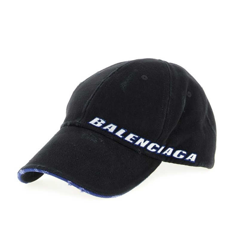 【Balenciaga 巴黎世家】Tilted Typo Cap 仿舊 棒球帽 鴨舌帽 帽子 黑色 854036410B21000-4