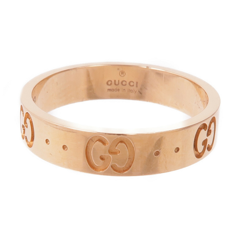 GUCCI 18K玫瑰金Icon Thin Band戒指Gucci#12/US#6-1