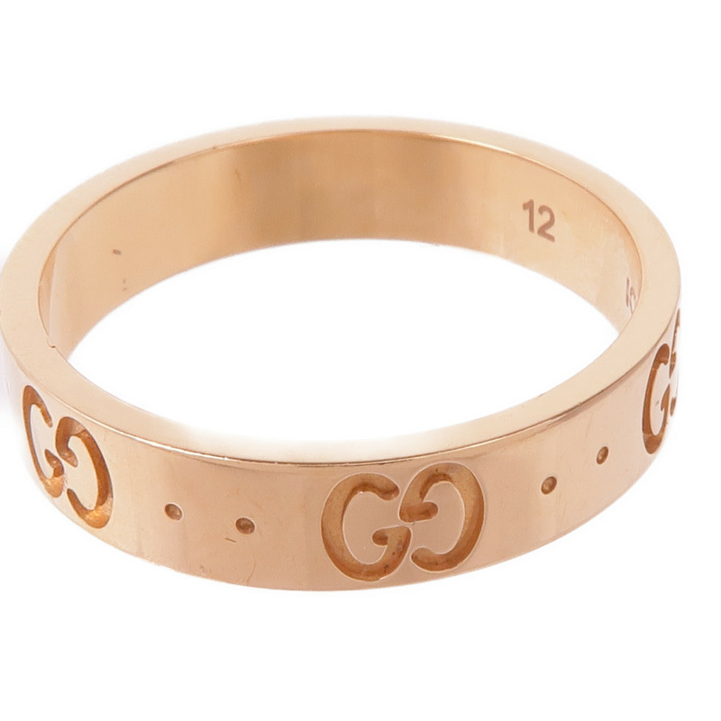 GUCCI 18K玫瑰金Icon Thin Band戒指Gucci#12/US#6-9