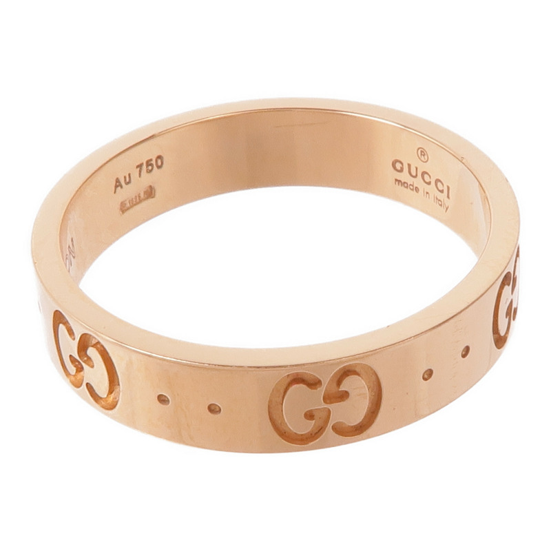 GUCCI 18K玫瑰金Icon Thin Band戒指Gucci#12/US#6-10