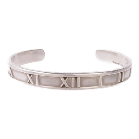 TIFFANY＆CO 925純銀Atlas Roman Numeral Cuff Bracelet手鐲