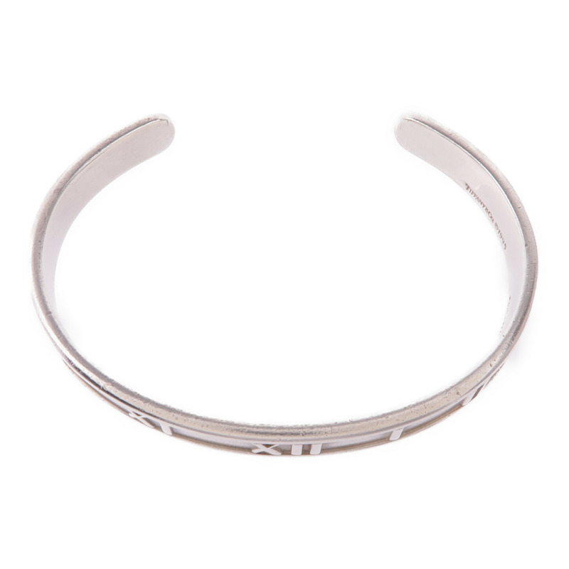 TIFFANY&CO 925純銀Atlas Roman Numeral Cuff Bracelet手鐲-3