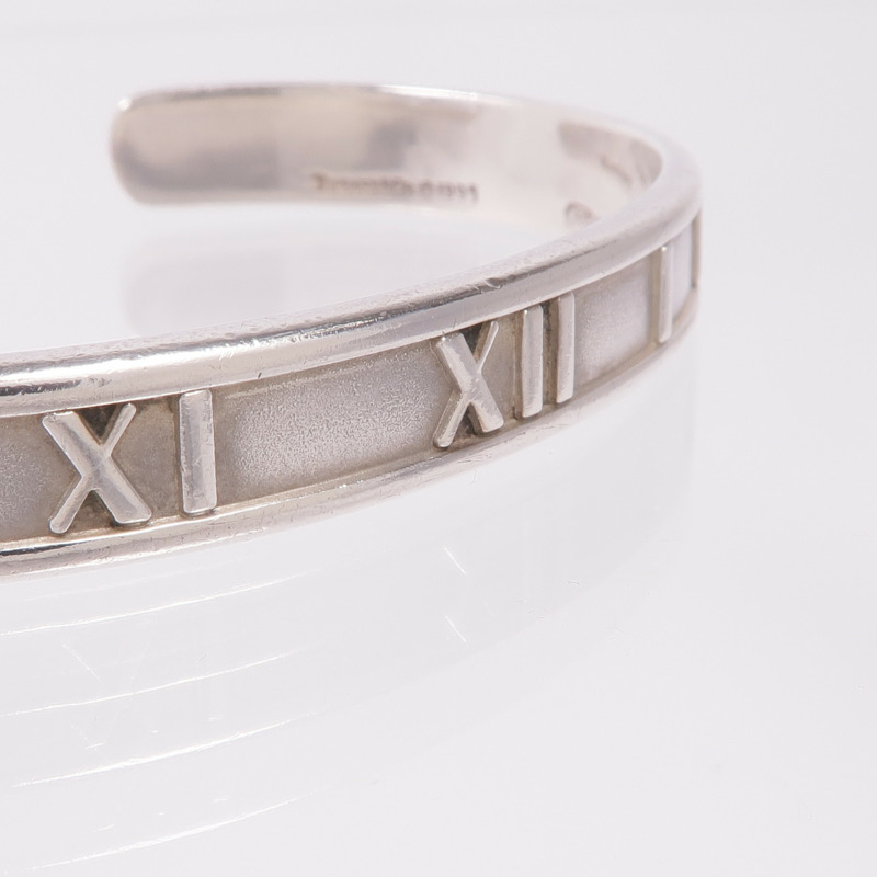 TIFFANY&CO 925純銀Atlas Roman Numeral Cuff Bracelet手鐲-7