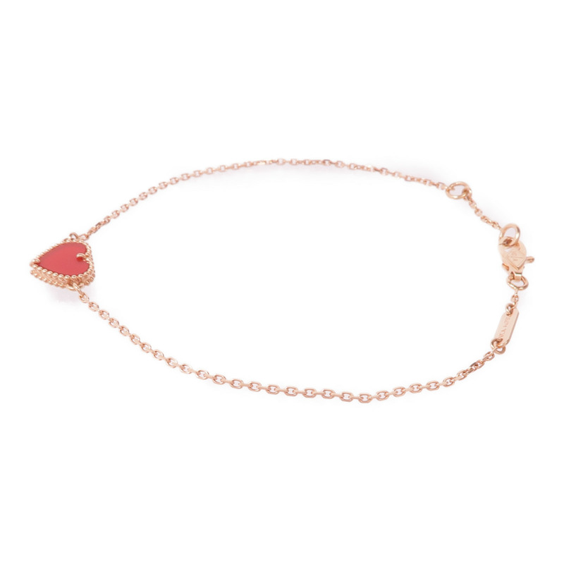 Van Cleef & Arpels 18K玫瑰金Sweet Heart Bracelet紅玉髓手鏈-1