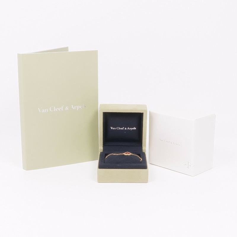 Van Cleef & Arpels 18K玫瑰金Sweet Heart Bracelet紅玉髓手鏈-8