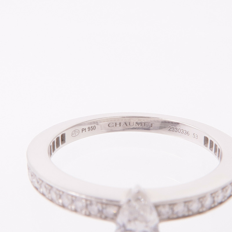 Chaumet PT950鉑金Triomphe De Chaumet Ring鑽石戒指US#6.5-4