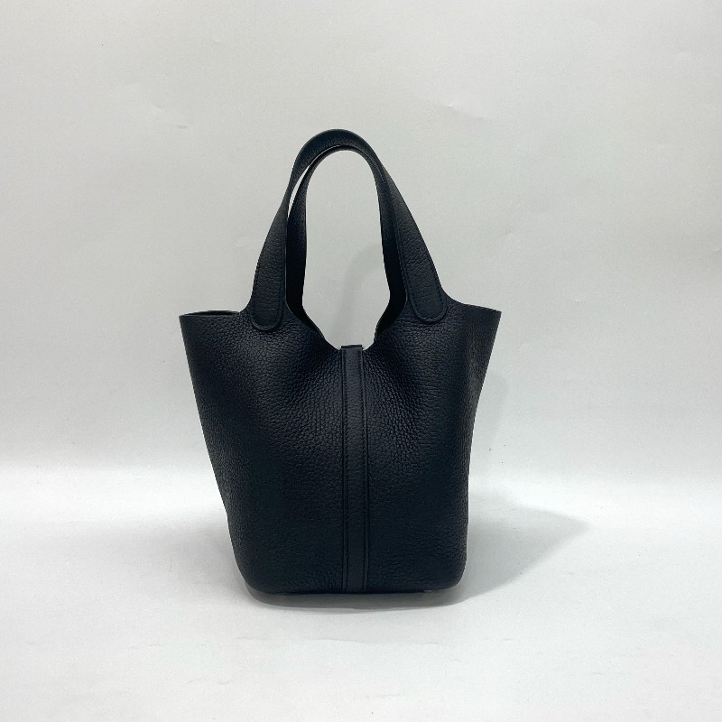 Hermes 89黑TC皮銀釦Picotin Lock 18手提包-1