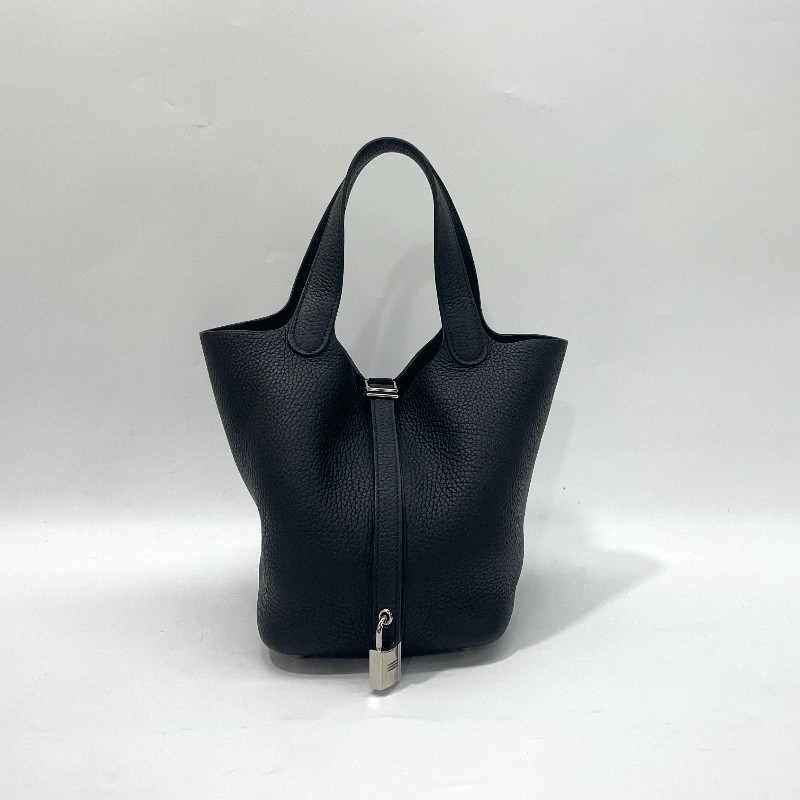 Hermes 89黑TC皮銀釦Picotin Lock 18手提包-2