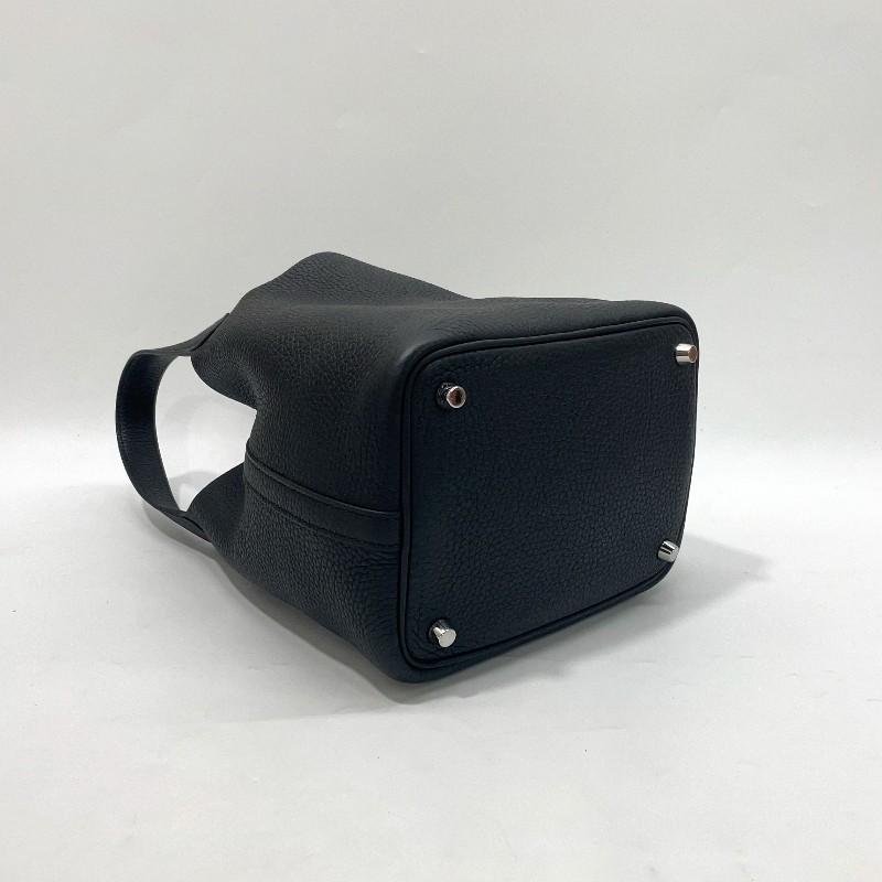 Hermes 89黑TC皮銀釦Picotin Lock 18手提包-6