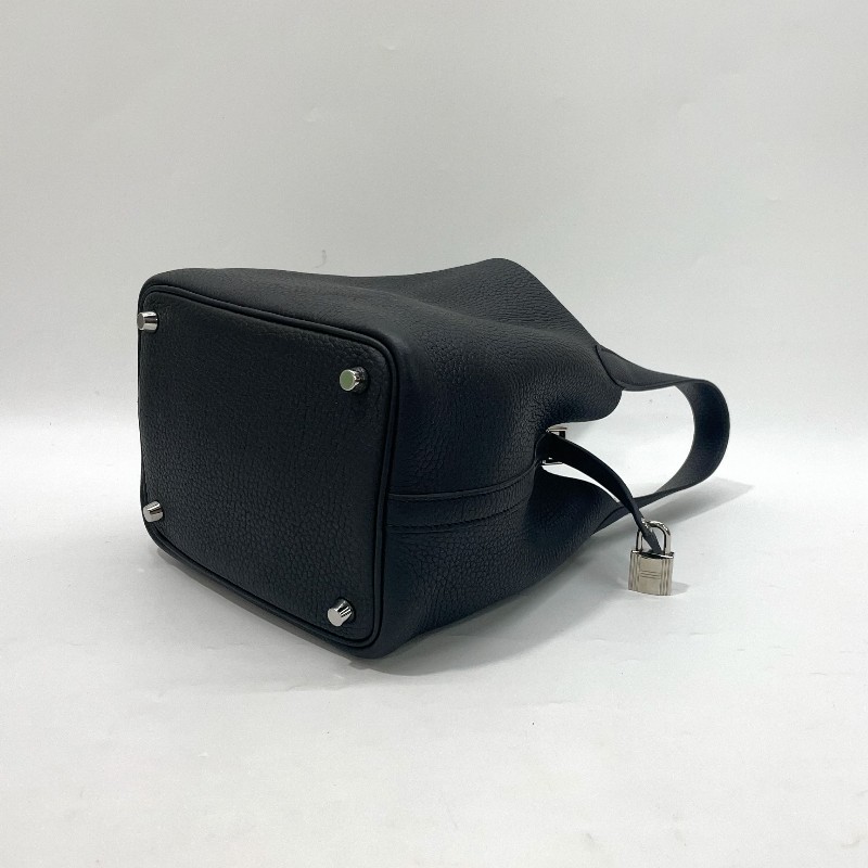 Hermes 89黑TC皮銀釦Picotin Lock 18手提包-7