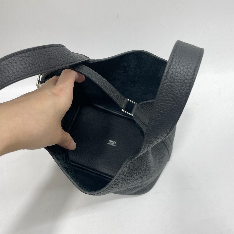 Hermes 89黑TC皮銀釦Picotin Lock 18手提包-8