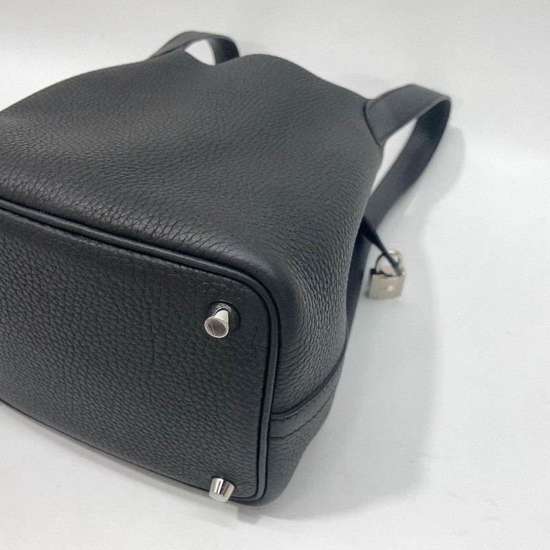 Hermes 89黑TC皮銀釦Picotin Lock 18手提包-9