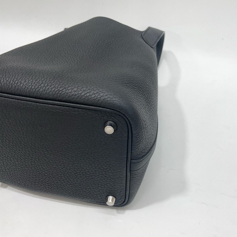 Hermes 89黑TC皮銀釦Picotin Lock 18手提包-11