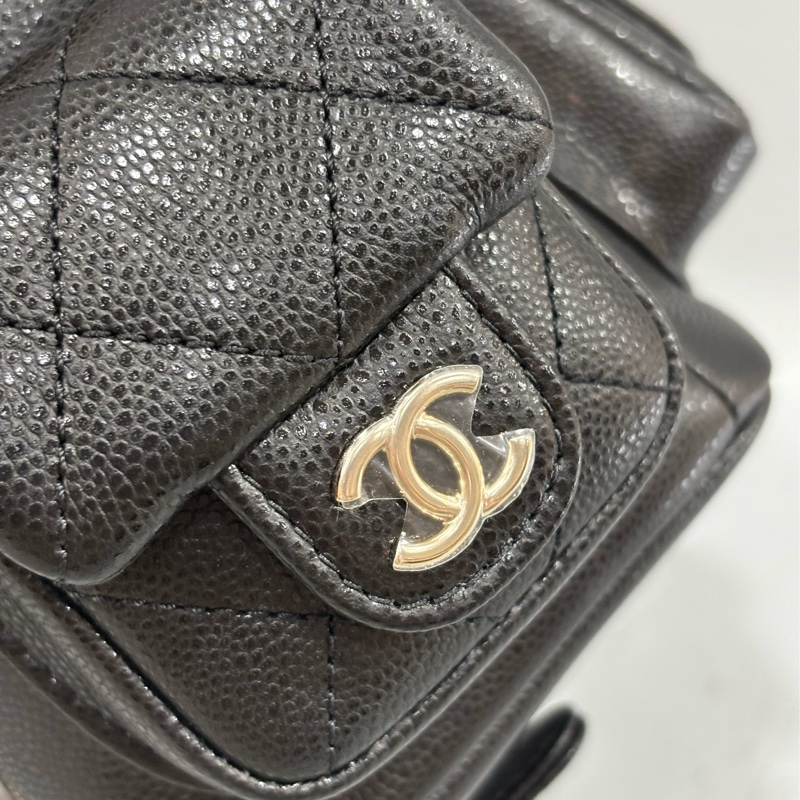 CHANEL AS4399 DUMA 黑色荔枝皮金鍊 坦克包炸藥包後背包肩背包側背包手提包-7