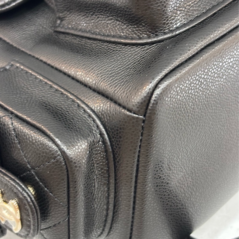 CHANEL AS4399 DUMA 黑色荔枝皮金鍊 坦克包炸藥包後背包肩背包側背包手提包-10