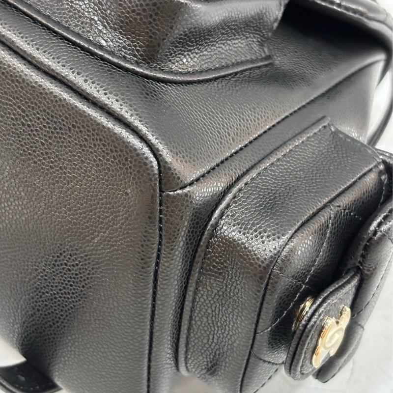 CHANEL AS4399 DUMA 黑色荔枝皮金鍊 坦克包炸藥包後背包肩背包側背包手提包-13