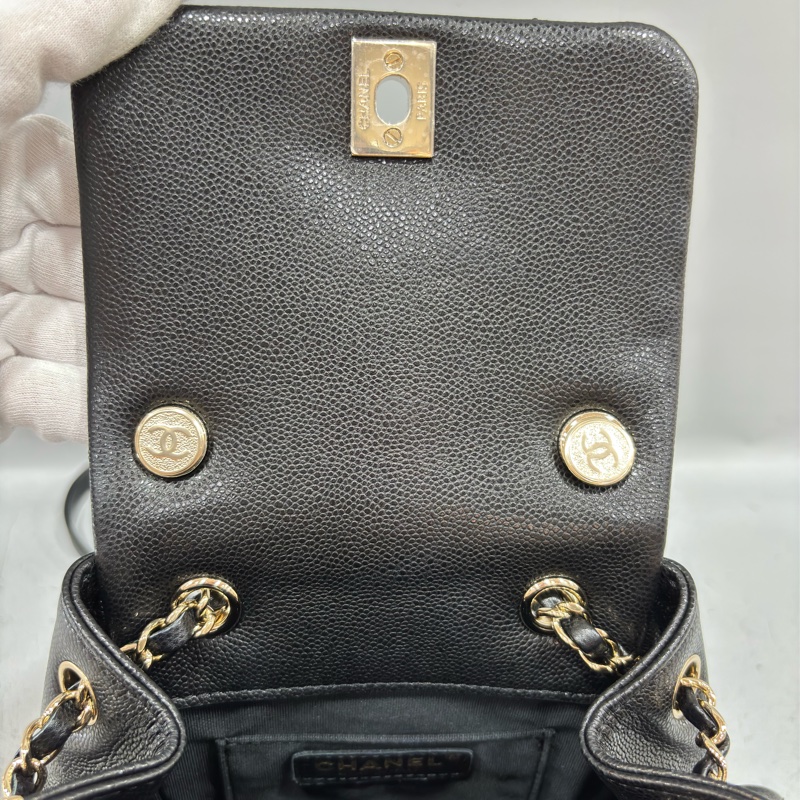 CHANEL AS4399 DUMA 黑色荔枝皮金鍊 坦克包炸藥包後背包肩背包側背包手提包-37