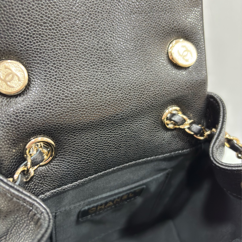 CHANEL AS4399 DUMA 黑色荔枝皮金鍊 坦克包炸藥包後背包肩背包側背包手提包-46