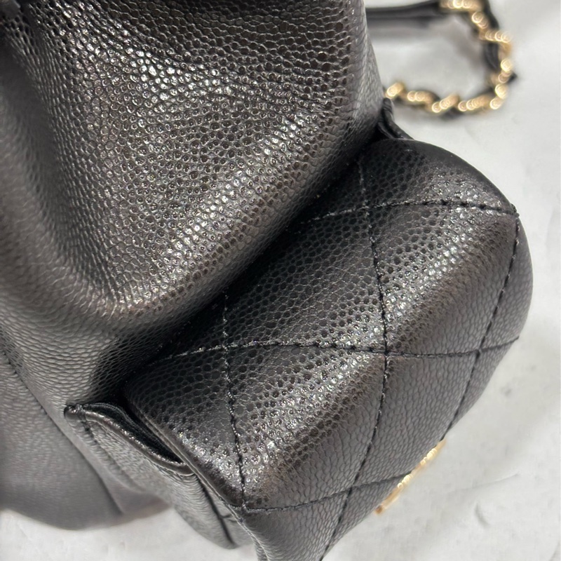 CHANEL AS4399 DUMA 黑色荔枝皮金鍊 坦克包炸藥包後背包肩背包側背包手提包-65