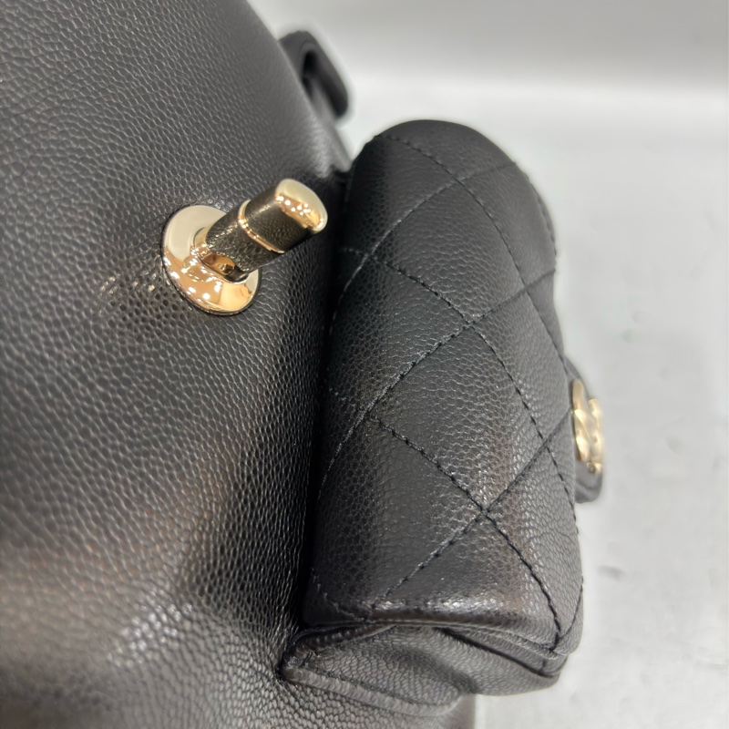 CHANEL AS4399 DUMA 黑色荔枝皮金鍊 坦克包炸藥包後背包肩背包側背包手提包-66