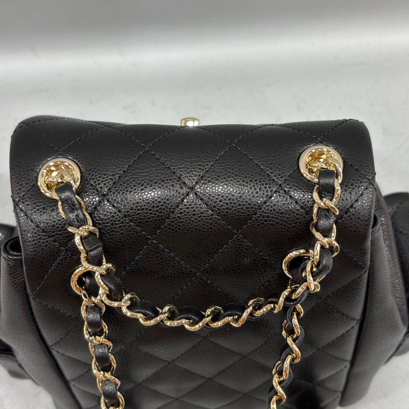 CHANEL AS4399 DUMA 黑色荔枝皮金鍊 坦克包炸藥包後背包肩背包側背包手提包-67
