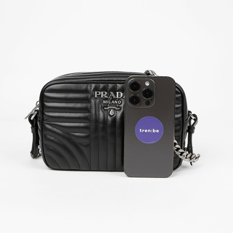 PRADA 1BH083 金屬標誌圖案單肩斜背包-6