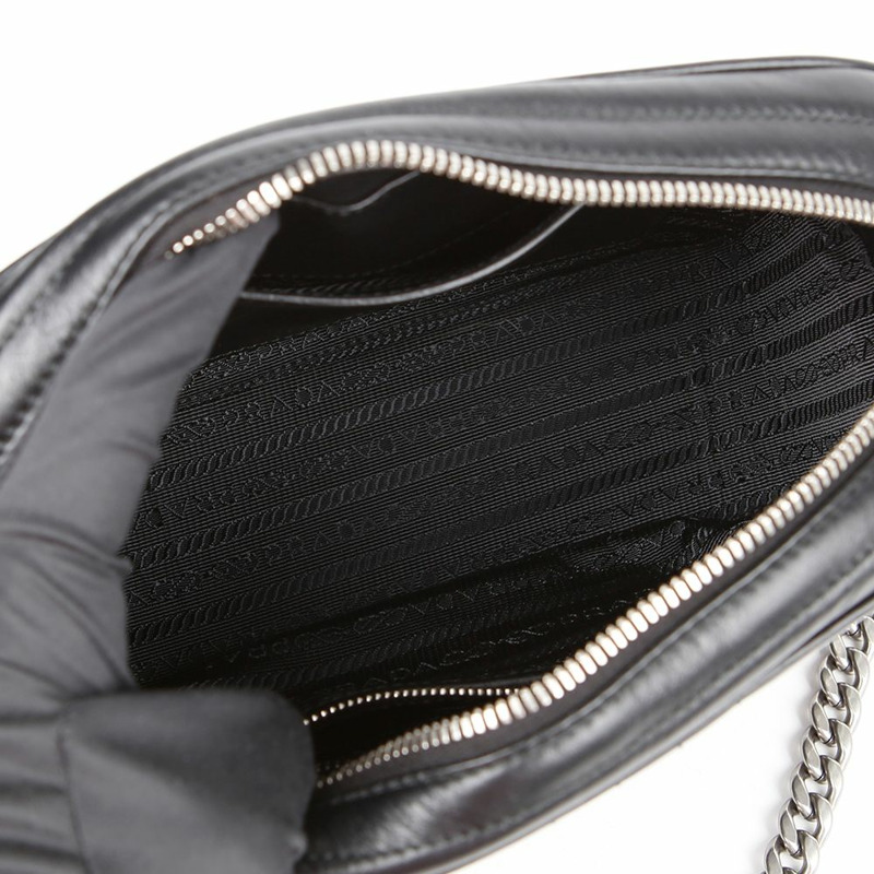 PRADA 1BH083 金屬標誌圖案單肩斜背包-7