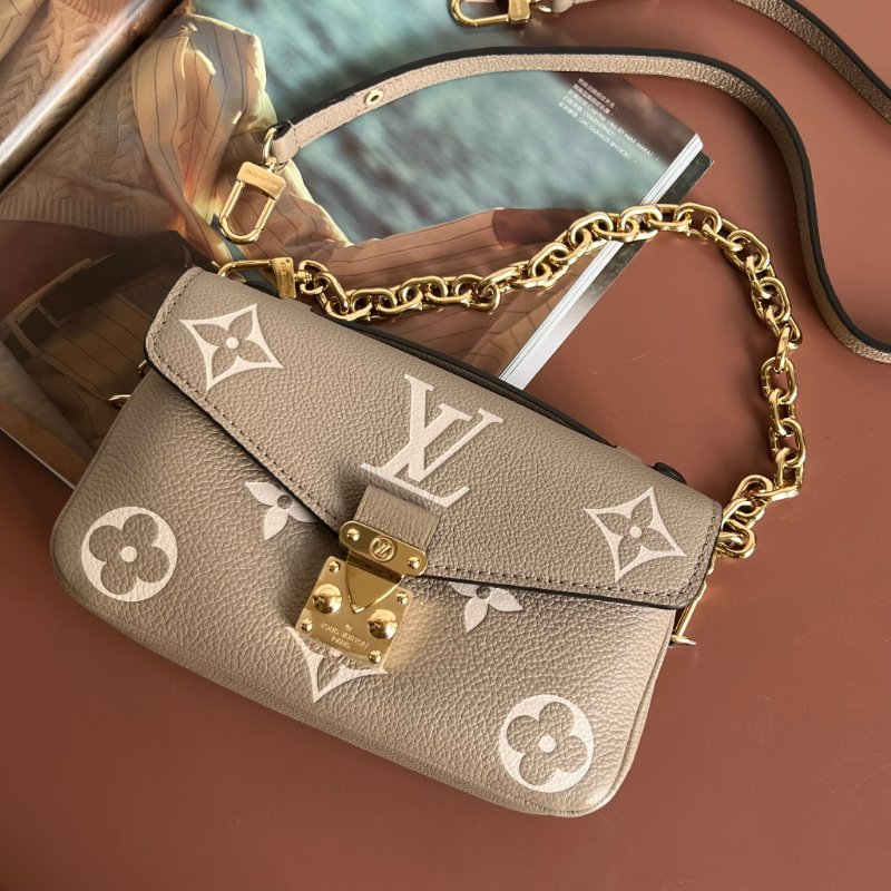 ::LOUIS VUITTON:: LV M23081 Pochette Métis East West 斑鳩灰 手提包 肩背包 法棍 腋下包-0