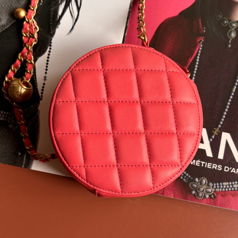 保卡款 30開 ::CHANEL::香奈兒 金球 胭脂玫瑰粉圓餅鏈條包 小金球包-1